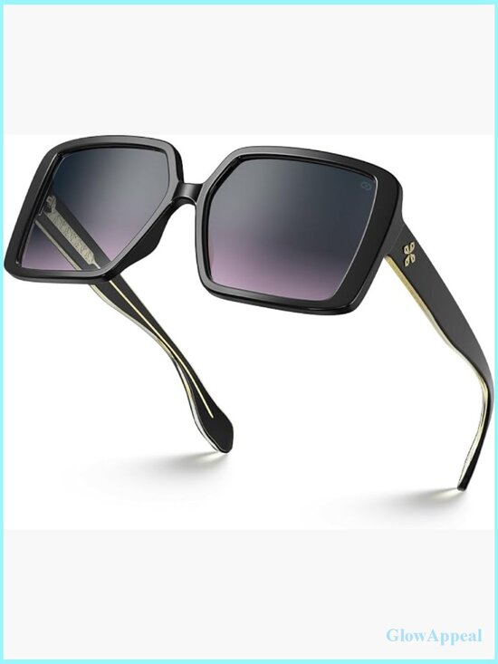 Oversized Square Sunglasses Women Big Large Wide Trendy UV400 Protection Shades main image 7